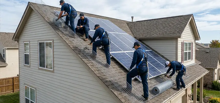 Pigeon Wire for Solar Panels in West Bloomfield